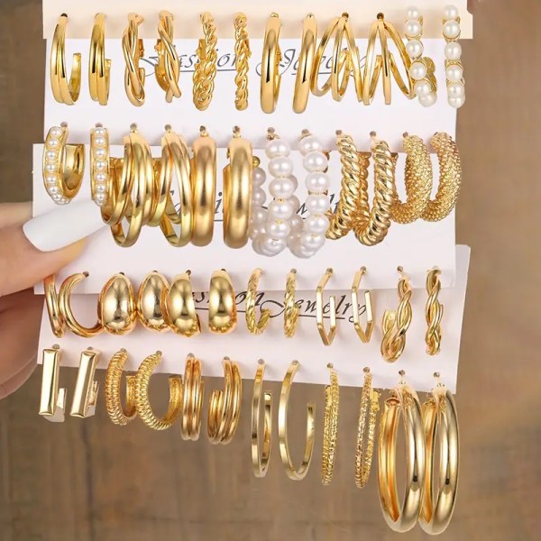 24 pairs Combo Geometric Earring Set