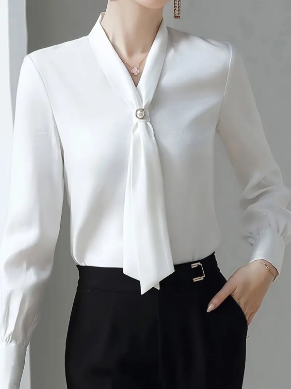 V-Neck Solid Shirts