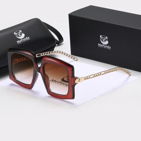 Women's Brown Retro Sunglasses
